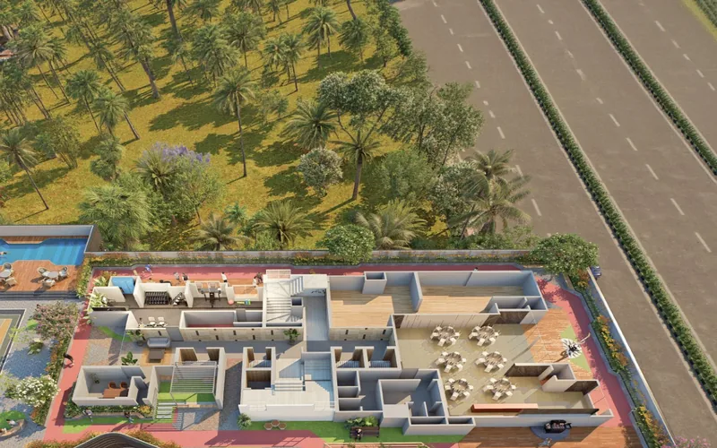 Infinity leisure pool and sun deck at The Legend Goregaon